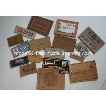 Jean Patch Leather Label Factory personalizado en relieve Brand Tan Color Genuines Leather Patch para jeans